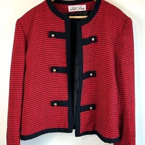 Vintage Red and Black Checkered Blazer